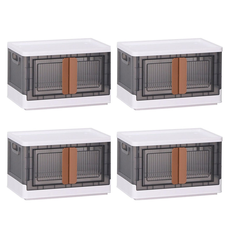 8.45-Gallon Plastic Folding Storage Cabinet (4-Pack)