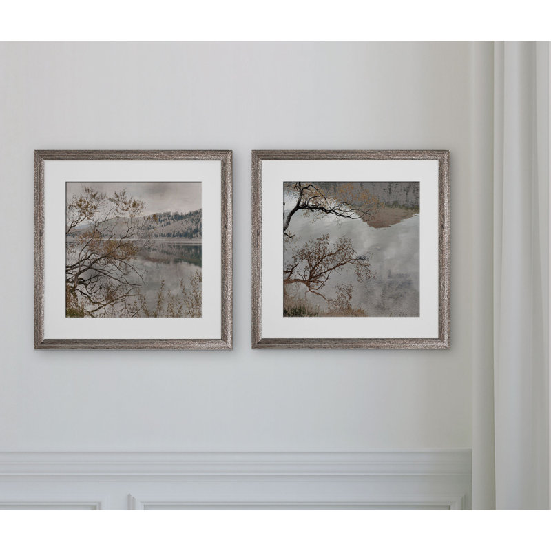 " Warm Afternoon " 2 - Pieces, Brown Framed
