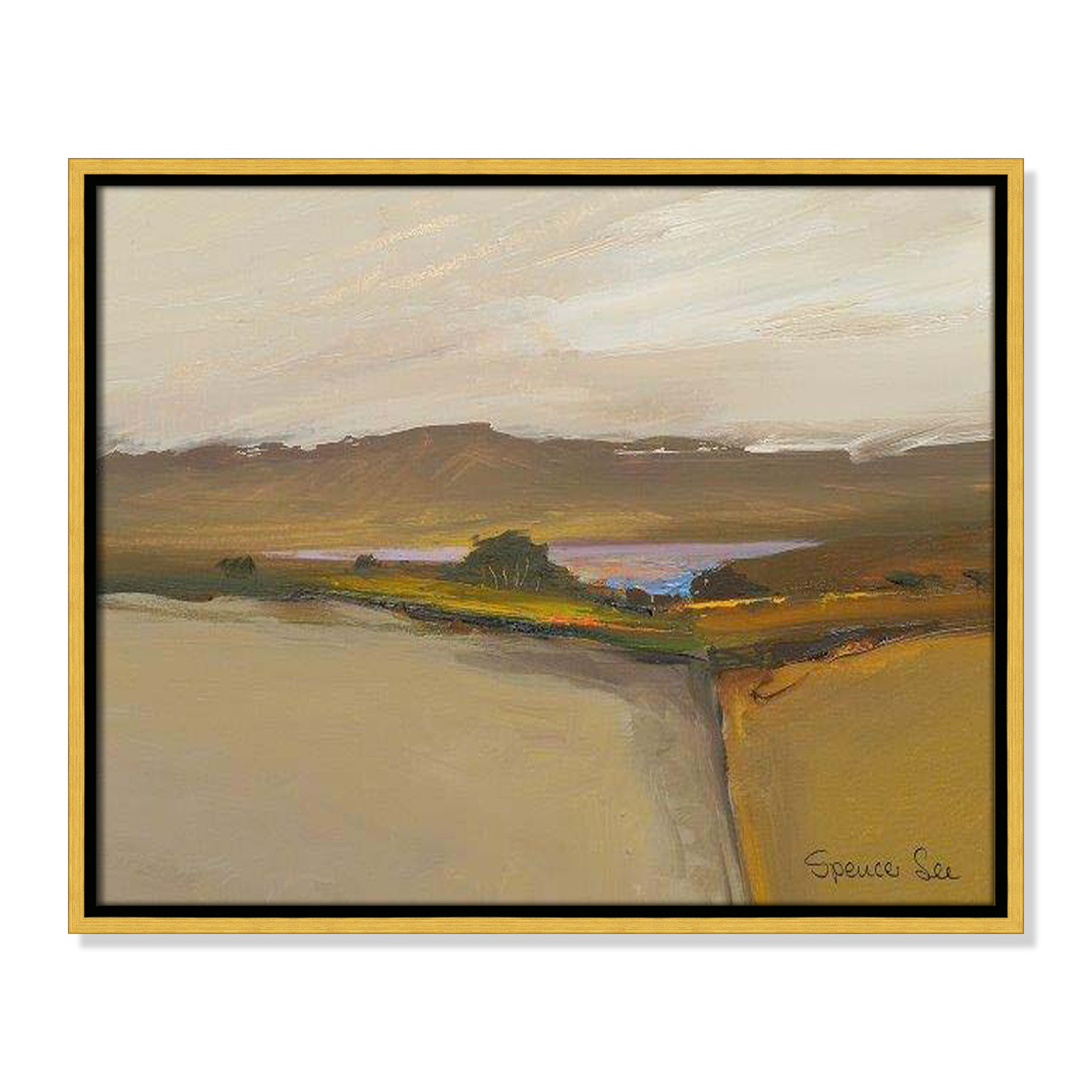 Heaven And Earth IV by Spencer Lee, 17.5'' H x 21.5'' W x 2'' D, Gold Framed
