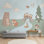 Papier peint chambre d'enfant animaux pastel