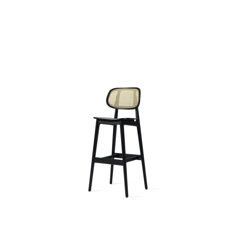 Titus Bar Stool, Black/Natural