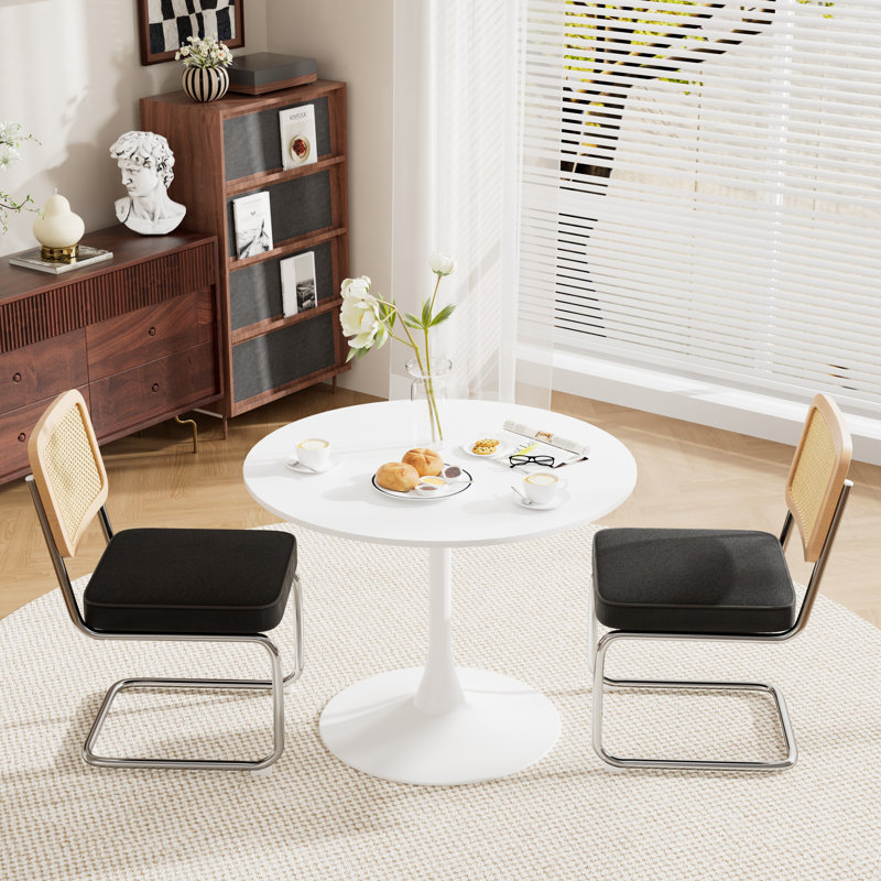 Ensemble de tables rondes élégantes pour 2 à 4 personnes, Noir, 3, Blanc