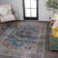 Tapis bleu marine / brun Alacati Ogee Medallion-673409066