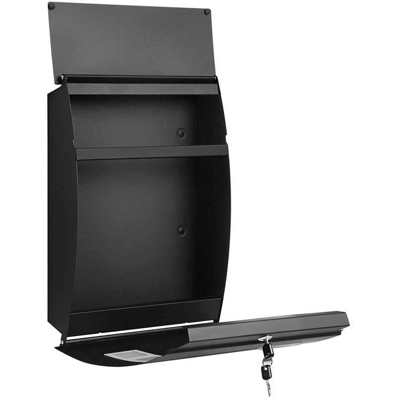 Loredana Steel Post Mounted Post Box, Black