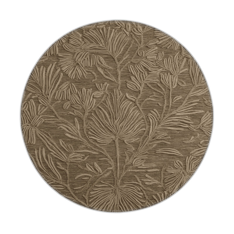 Tapis d'intérieur et d'extérieur brun Nature, Rond 5 pi