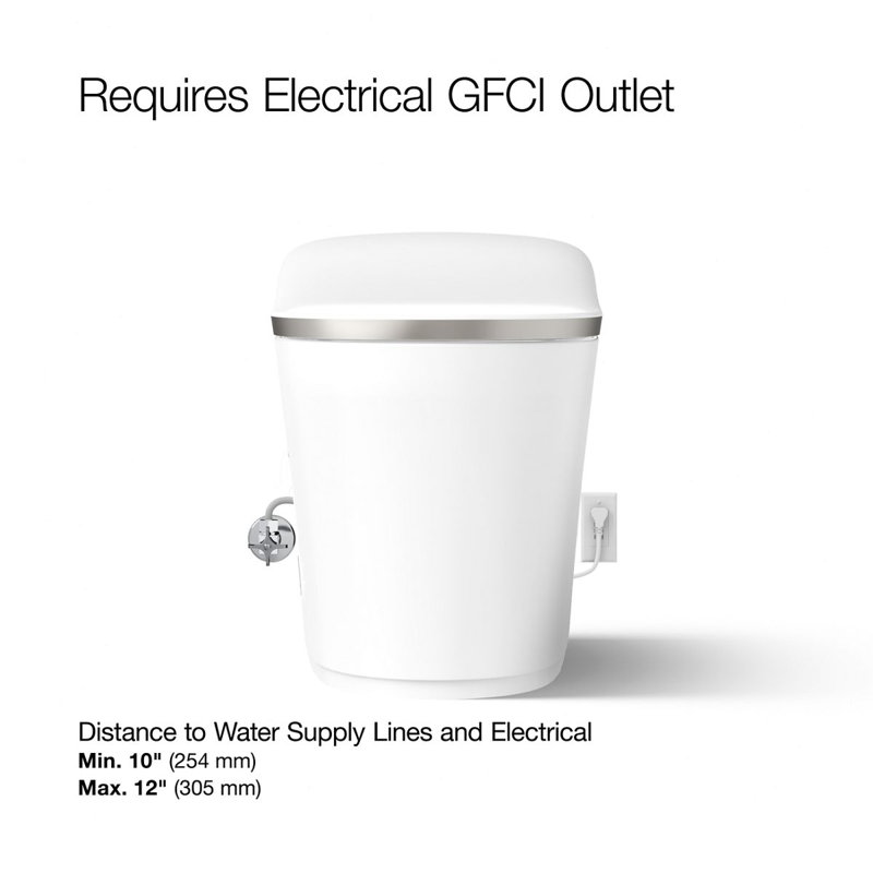 Eir™ Comfort Height™ Elongated Toilet, White/Brushed Nickel