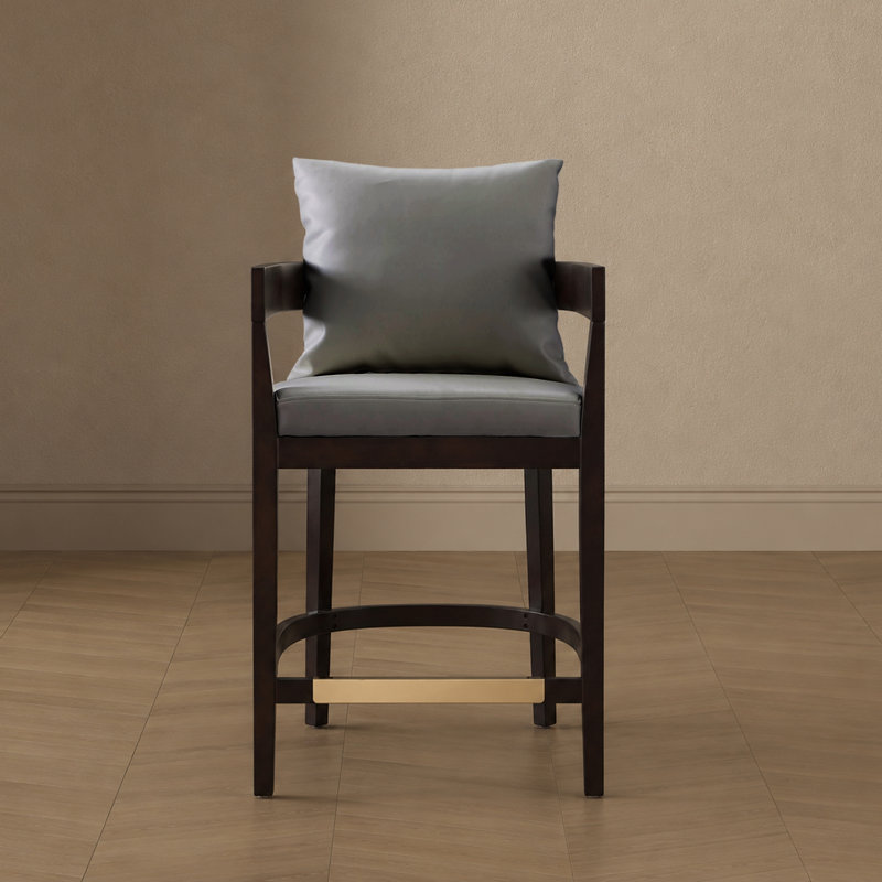Tabouret de comptoir Ritz Mid-Century, Tabouret de comptoir (siège d'une hauteur de 26,5, Gris