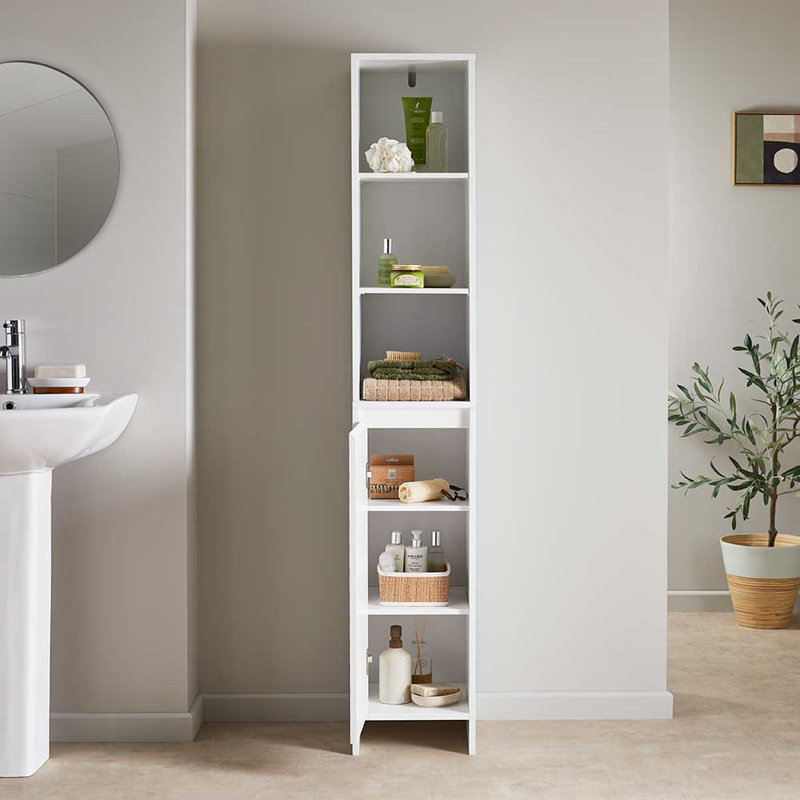 Meishana Freestanding Linen Cabinet, White