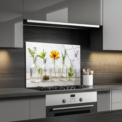 Dosseret en verre trempé Botanical Elegance - Décoration murale de cuisine