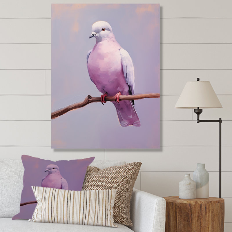 Colombe polie II sur toile, Toile tendue, H 20 po x l 12 po