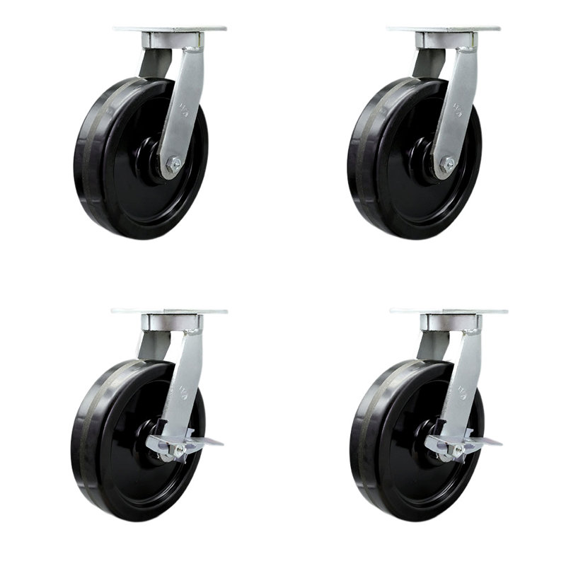 4 Piece Extra Heavy Duty Phenolic Caster Set