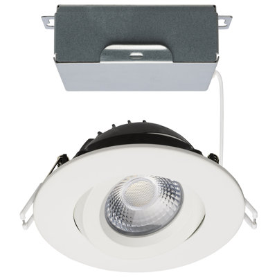 4" Round Adjustable Trim Selectable Color Temperature Dimmable Air-Tight IC Rated LED Canless Recessed Lighting Kit