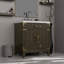 Meuble-lavabo simple en chêne brun 30 po X P 22 po D, avec plateau en quartz blanc-1840456391-1840456389