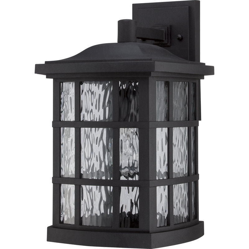 Cayman Outdoor Wall Lantern, 15.5" H x 9.5" W x 10.5" D, Mystic Black