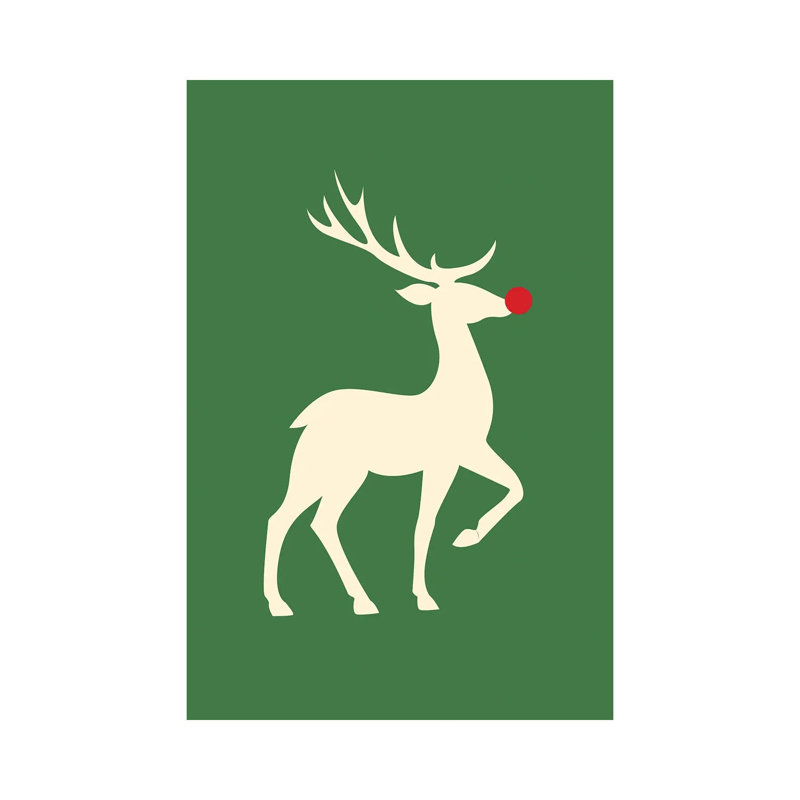 Natural Christmas - Rudolph The Nosed Reindeer On Background - Wrapped Canvas Print, 20.32 cm H x 30.48 cm W