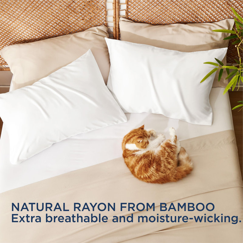 Bedsure Pillow Cases Set Of 2, Rayon Derived From Bamboo Pillowcase, Cooling Pillow Cases For Hot Sleepers, Soft & Breathable Cool Pillow Covers With Zipper, Gifts
