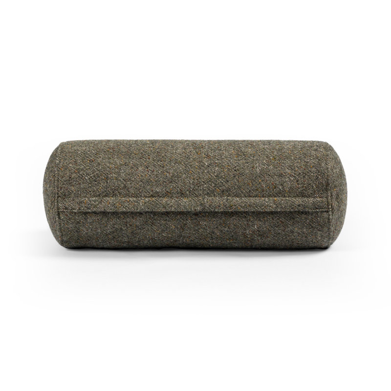 Stonewash Linen Bolster Pillow-Hasselt Ebony-20"x8", Hasselt Olive Green