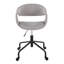 Chaise de travail en métal noir et tissu gris