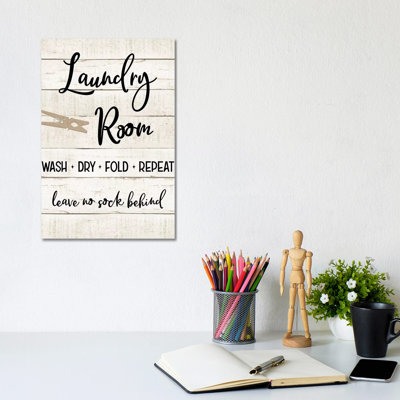 Laundry Pin I 1 Piece Wrapped Canvas Wall Art