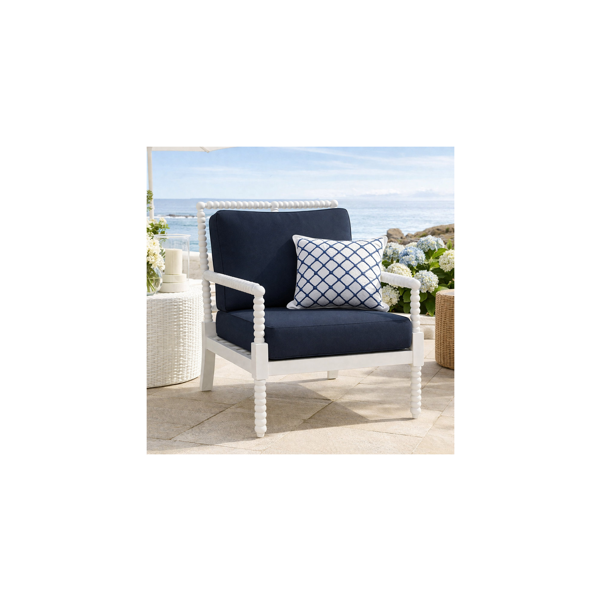 Outdoor Sunbrella Seat/Back Cushion, Canvas Navy Sunbrella® Canvas