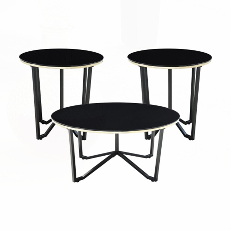 Round Coffee Table and End Tables 3pc Set