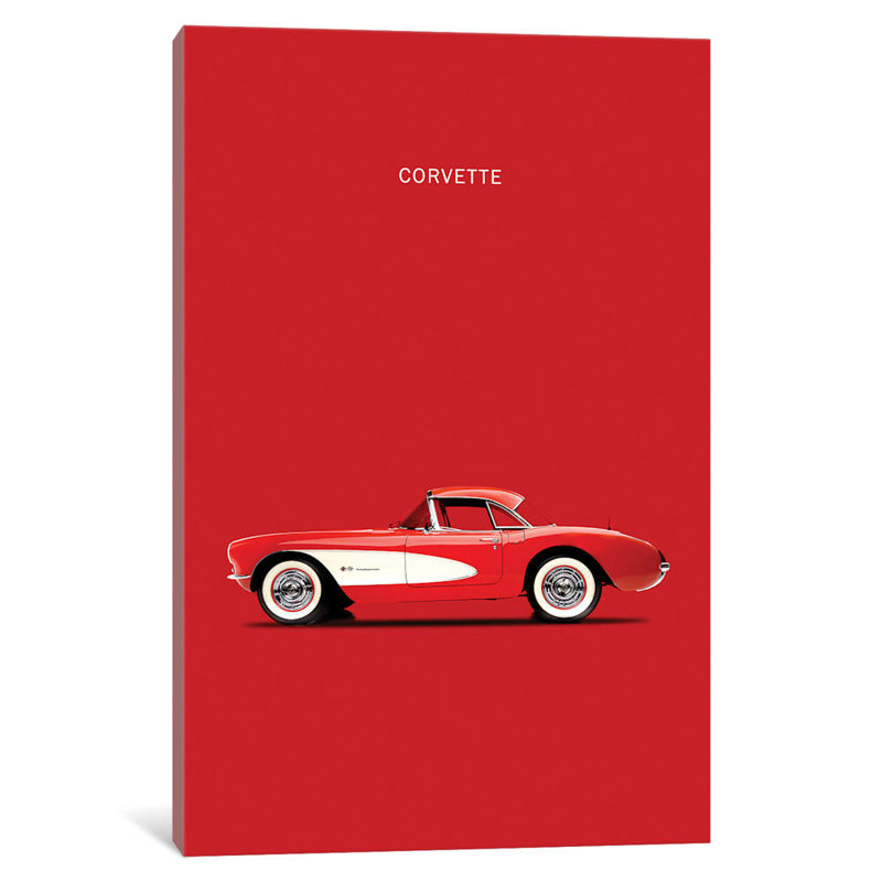 1957 Chevrolet Corvette by Mark Rogan - Wrapped Canvas Print, 101.6 cm H x 66.04 cm W x 1.91 cm D