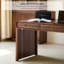 Bureau rectangulaire rétro en bois massif brun noyer-1983104888