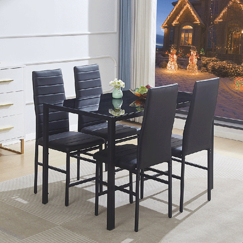 4 - Person Dining Set, Black, Black
