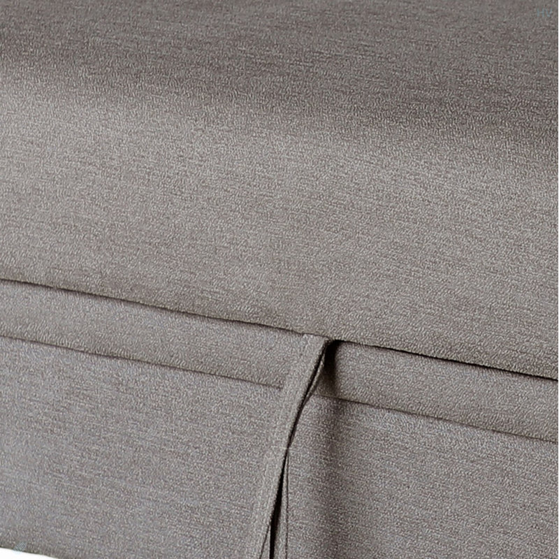 Flannel Fabric Sleeper Sectional With Left-Facing Storage Chaise, Brown Fabric