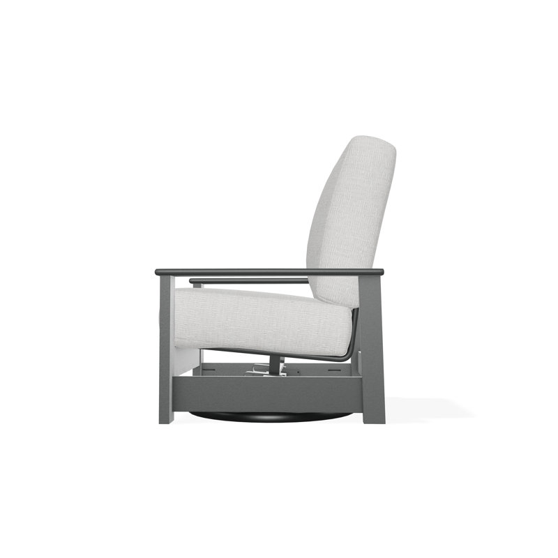Leeward Polymer Outdoor Lounge Chair, Graphite, Grasscloth Cloud