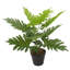 Paquet de 2 plantes artificielles en pot Philodendron - 17,7 po Faux arbres verts avec base en mousse de ciment pour décoration de table pour la maison et le bureau
