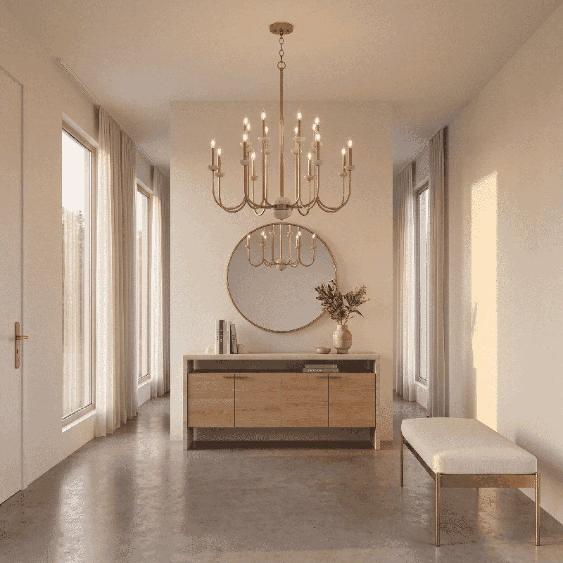 Oakhurst 16-Light Chandelier in Antique Gold, 16, 26"H x 36"W x 36"D