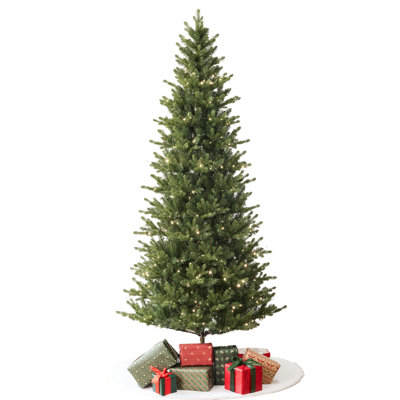  Alpine Pine 6.5Ft Christmas Tree Pre-Lit Artificial With 1,489 Branch Tips & 382 Low-Voltage Warm Led Lights, Foldable Stand & Realistic Flame-Resistant Branches
