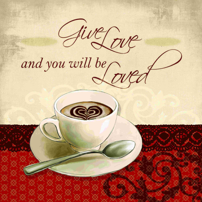 «Love and Coffee», impression sur toile tendue, L 30 po x H 30 po