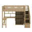 Lit mezzanine simple avec bureau, DEL, tablettes de rangement, armoires et escalier-906605629