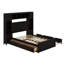 Grand lit en bois avec armoire, tablette et prises, lit gigogne simple TG-101032028