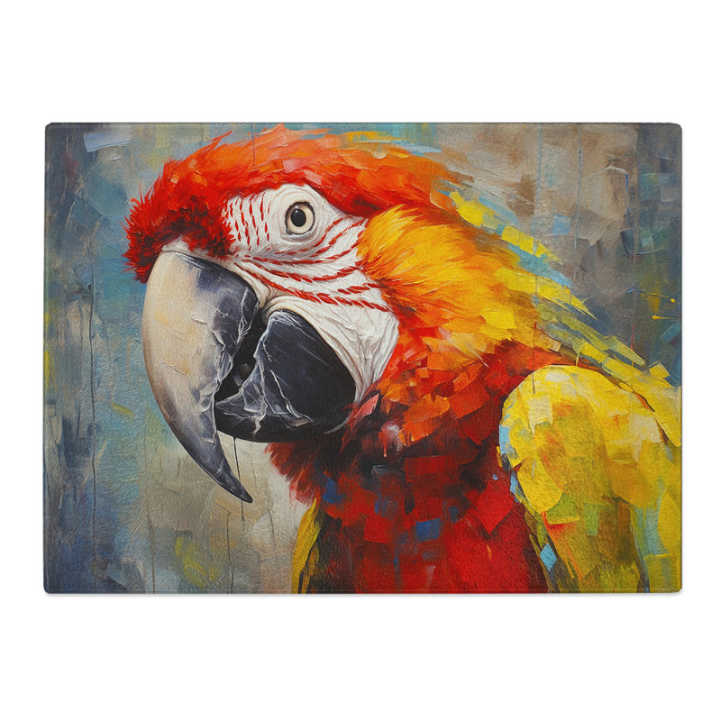 Parrot Gestural  Glass Chopping Board