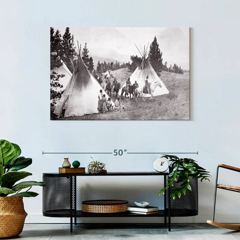 Native American Teepee Camp Montana, 30" H x 45" W
