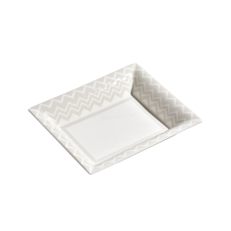 Missoni Tray ZIG ZAG Rectangular Large In Luxury Box White 8.5" X 6.75"