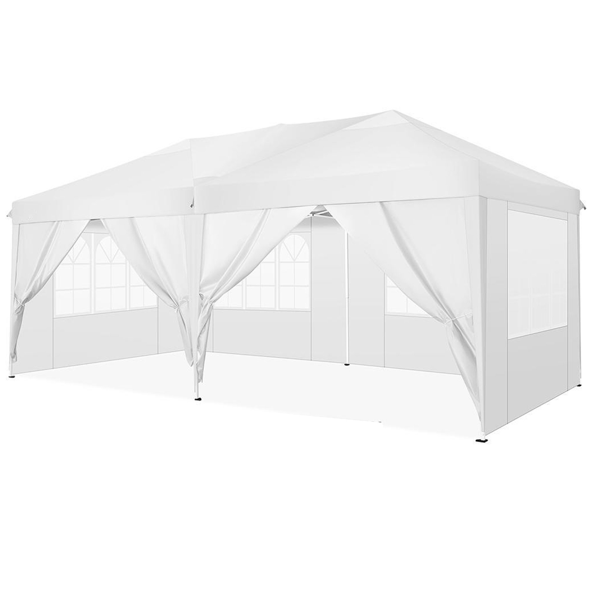 Pop-Up Tent w/ Windows, Heavy-Duty Tent - 10ft x 10ft