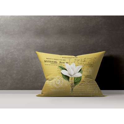 Floral Cotton Reversible Throw Pillow