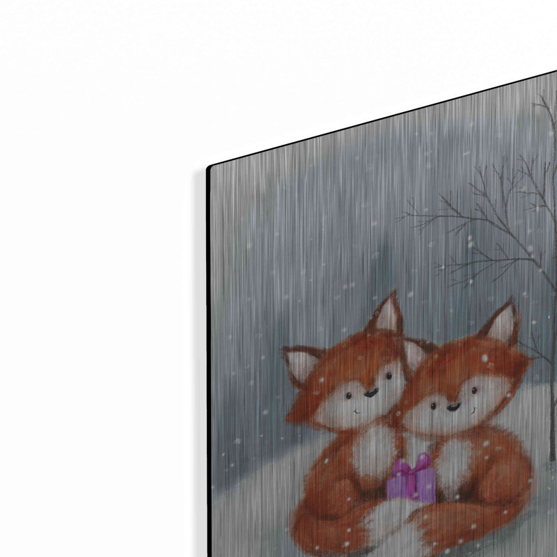 Millwood Pines 'Two Fox 1' by Makiko, Metal Wall Art, 16"x24", 16" H x 12" W