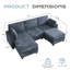 Canapé modulaire de 101 po avec repose-pieds avec rangement, très grand canapé modulaire en forme de U et canapé modulaire pour salon Canapé profond en chenille confortable avec méridienne-31699936
