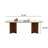 Modern 71" Retangular Dining Table for 6, Solid Wood Legs, Stone Table-top