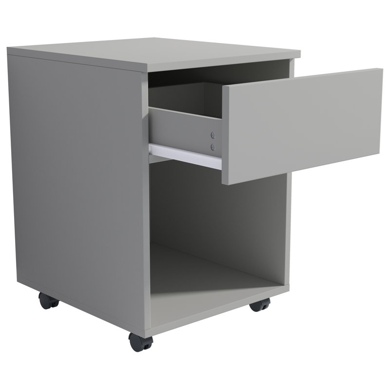 Remedios 39cm Wide File Cabinet, Grey/Brown/Blue, 45cm H x 39cm W x 55cm D