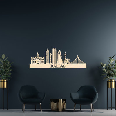 Décoration murale en bois Dallas City Skyline