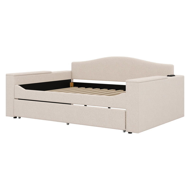 Upholstered Daybed, Full, Beige