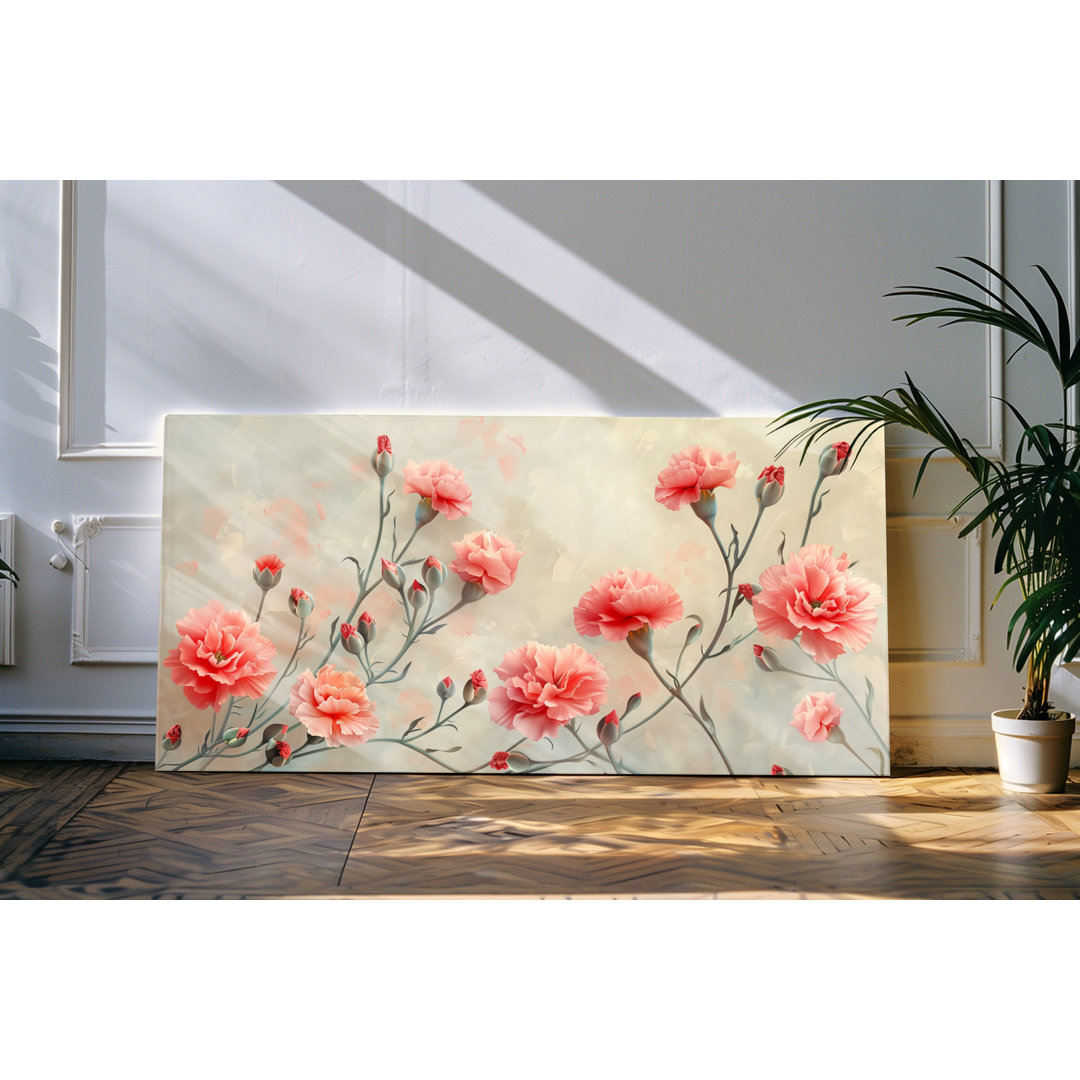 Wandbild 120x60 cm Rosa Blüten