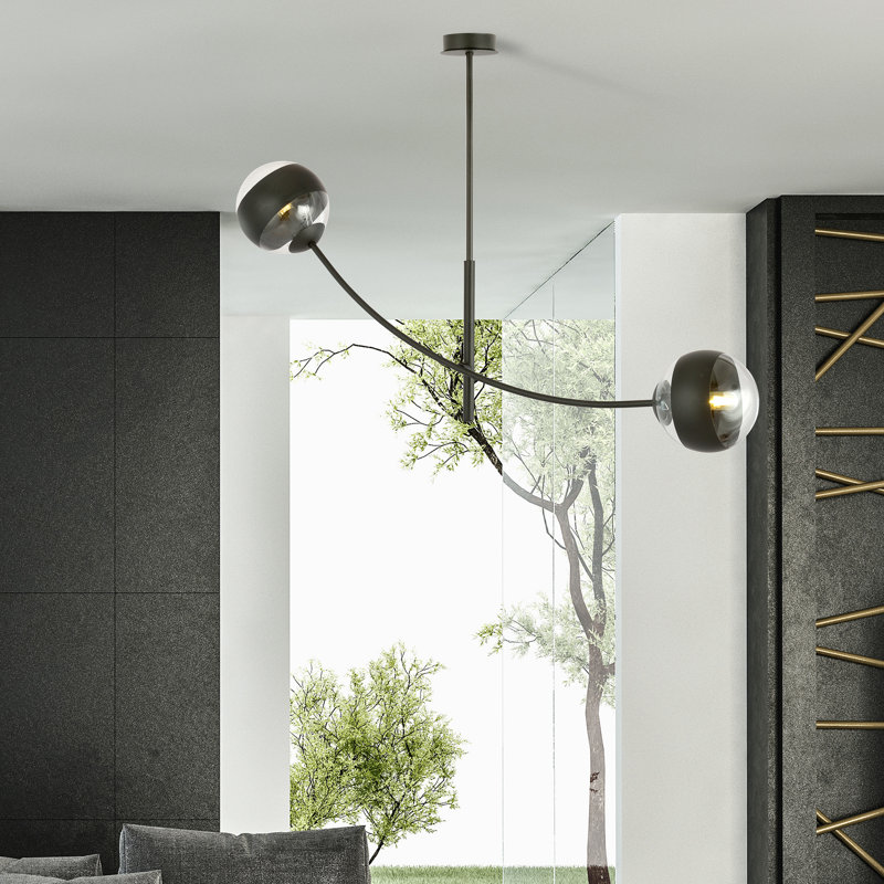Rockmart 2 - Light Sputnik Chandelier, Transparent/Black