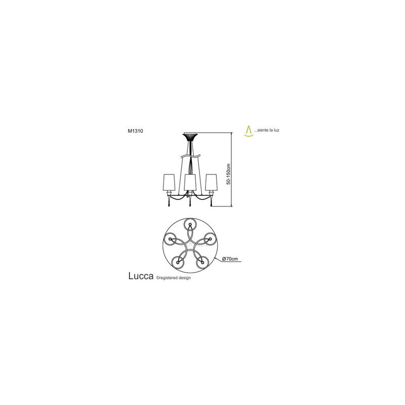 Vidal 5 - Light Shaded Chandelier